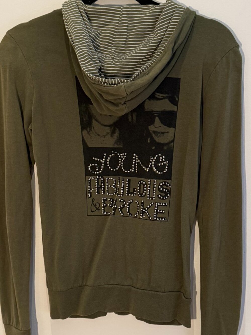 Young, Fabulous & Broke green hoodie size small